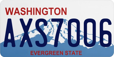 WA license plate AXS7006