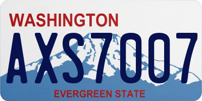 WA license plate AXS7007