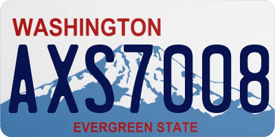 WA license plate AXS7008