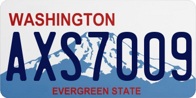 WA license plate AXS7009