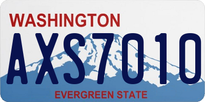 WA license plate AXS7010