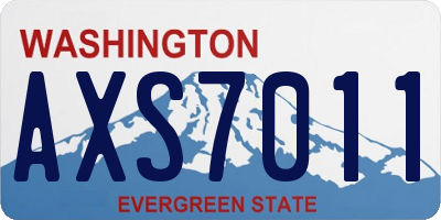 WA license plate AXS7011