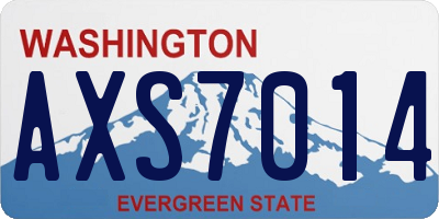 WA license plate AXS7014