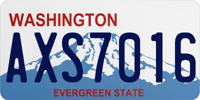 WA license plate AXS7016