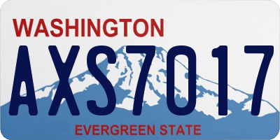 WA license plate AXS7017