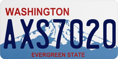 WA license plate AXS7020