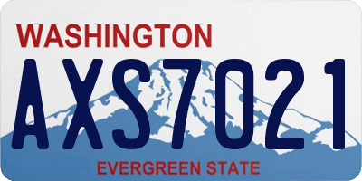 WA license plate AXS7021