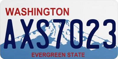 WA license plate AXS7023