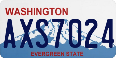WA license plate AXS7024