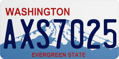 WA license plate AXS7025