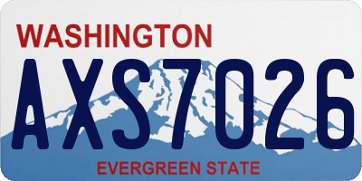 WA license plate AXS7026