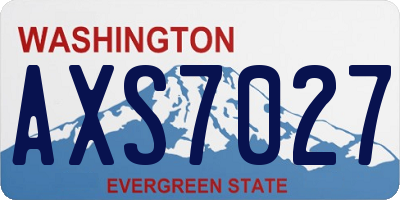 WA license plate AXS7027