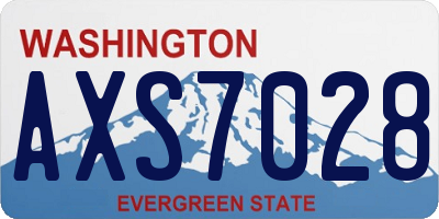 WA license plate AXS7028