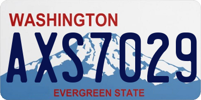 WA license plate AXS7029