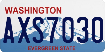 WA license plate AXS7030