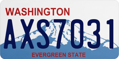 WA license plate AXS7031