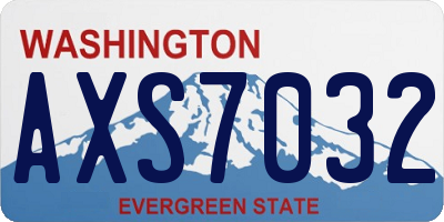 WA license plate AXS7032