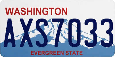 WA license plate AXS7033