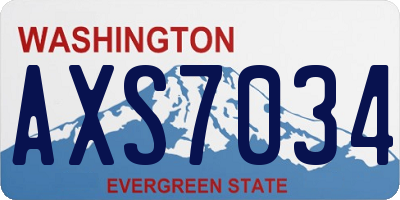 WA license plate AXS7034