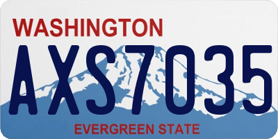 WA license plate AXS7035