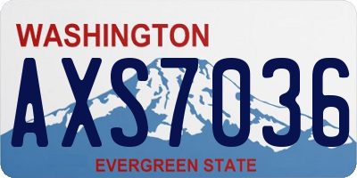 WA license plate AXS7036
