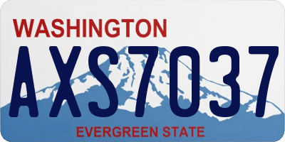 WA license plate AXS7037