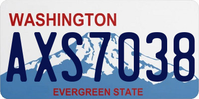 WA license plate AXS7038