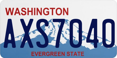 WA license plate AXS7040