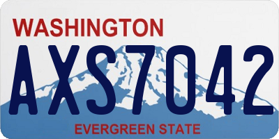 WA license plate AXS7042