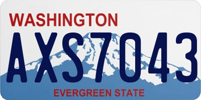 WA license plate AXS7043