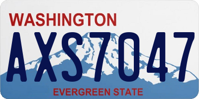 WA license plate AXS7047
