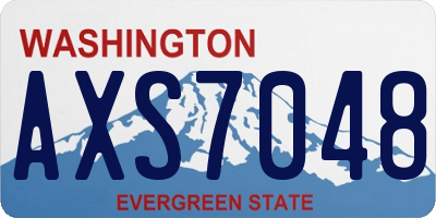 WA license plate AXS7048