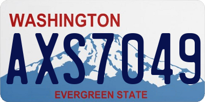 WA license plate AXS7049