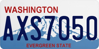 WA license plate AXS7050