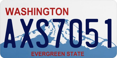 WA license plate AXS7051