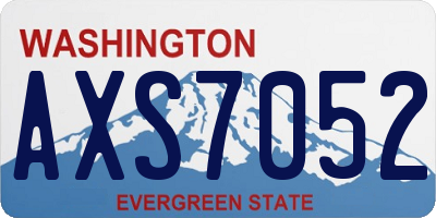 WA license plate AXS7052