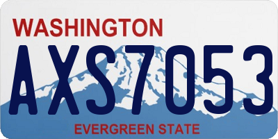 WA license plate AXS7053