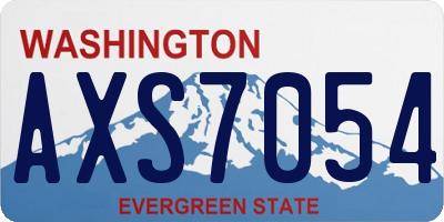 WA license plate AXS7054