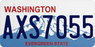 WA license plate AXS7055