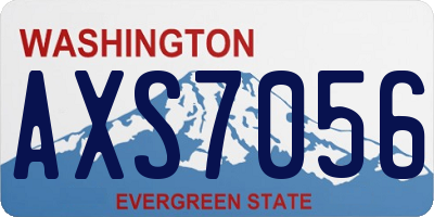 WA license plate AXS7056