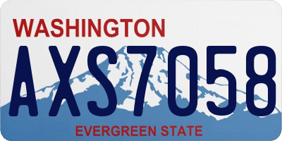 WA license plate AXS7058