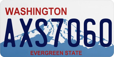 WA license plate AXS7060