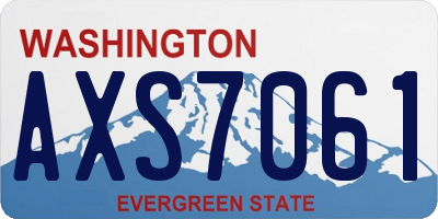 WA license plate AXS7061
