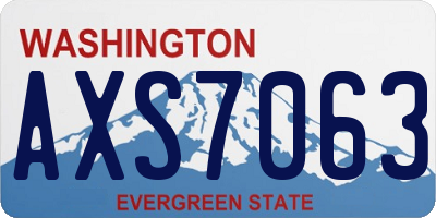WA license plate AXS7063