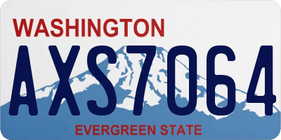 WA license plate AXS7064