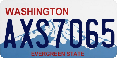 WA license plate AXS7065
