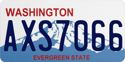WA license plate AXS7066