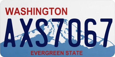 WA license plate AXS7067