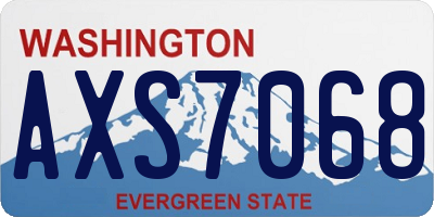 WA license plate AXS7068