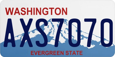 WA license plate AXS7070